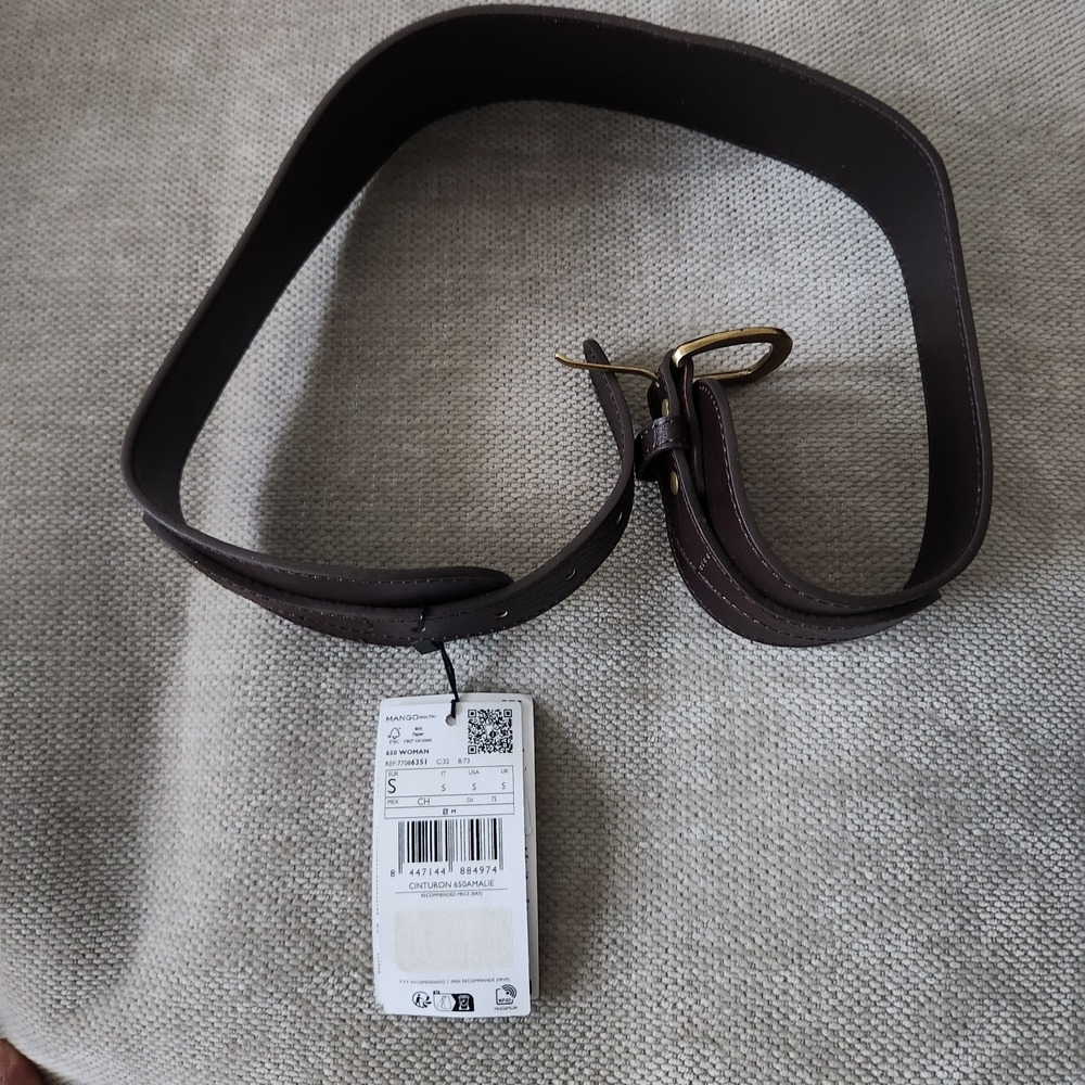 Mango Women's Small Obi Leather Belt